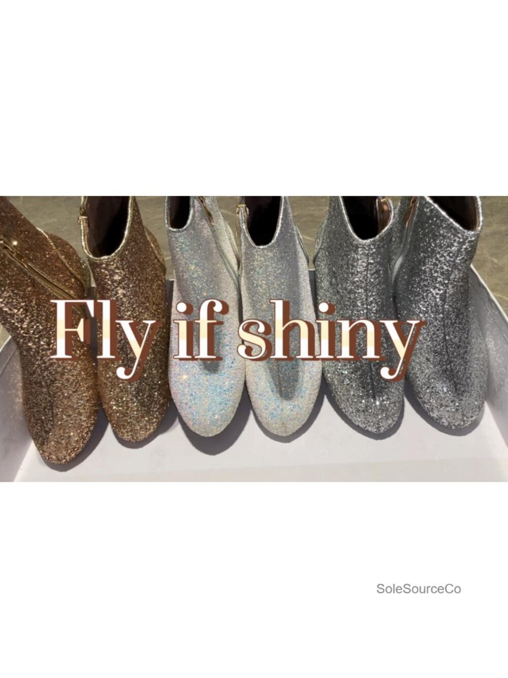 Sequin Ankle Boots Low Chunky Heel Round Toe Side Zip Glitter Booties - Picture 6 of 6